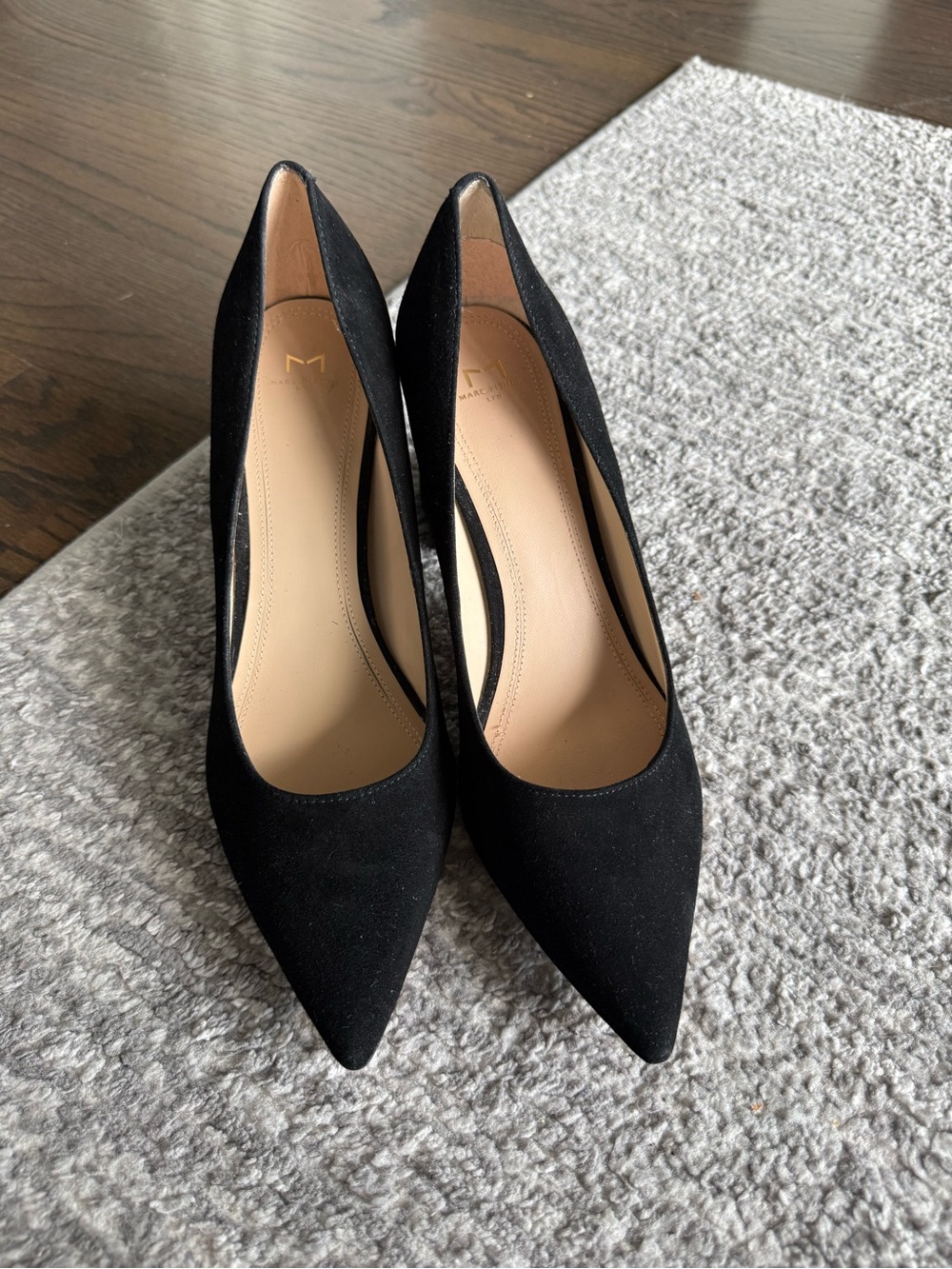 Marc Fisher Zala Black Pointed-Toe Suede Pumps